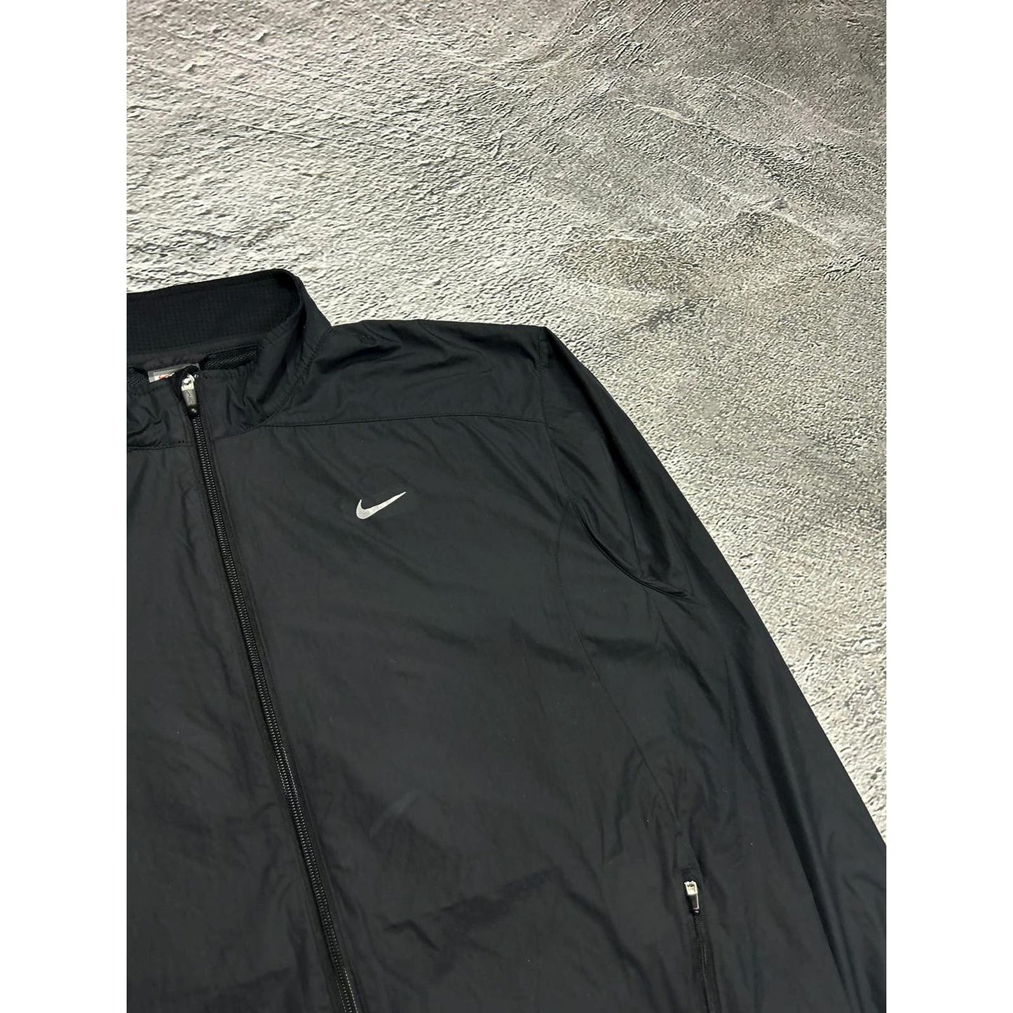 Nike track suit vintage black nylon pants jacket drill Y2K