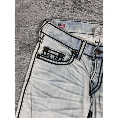 True Religion jeans vintage denim dyed faded washed black
