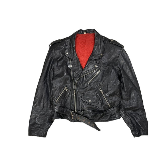 leather jacket vintage black racing ramones Y2K swag