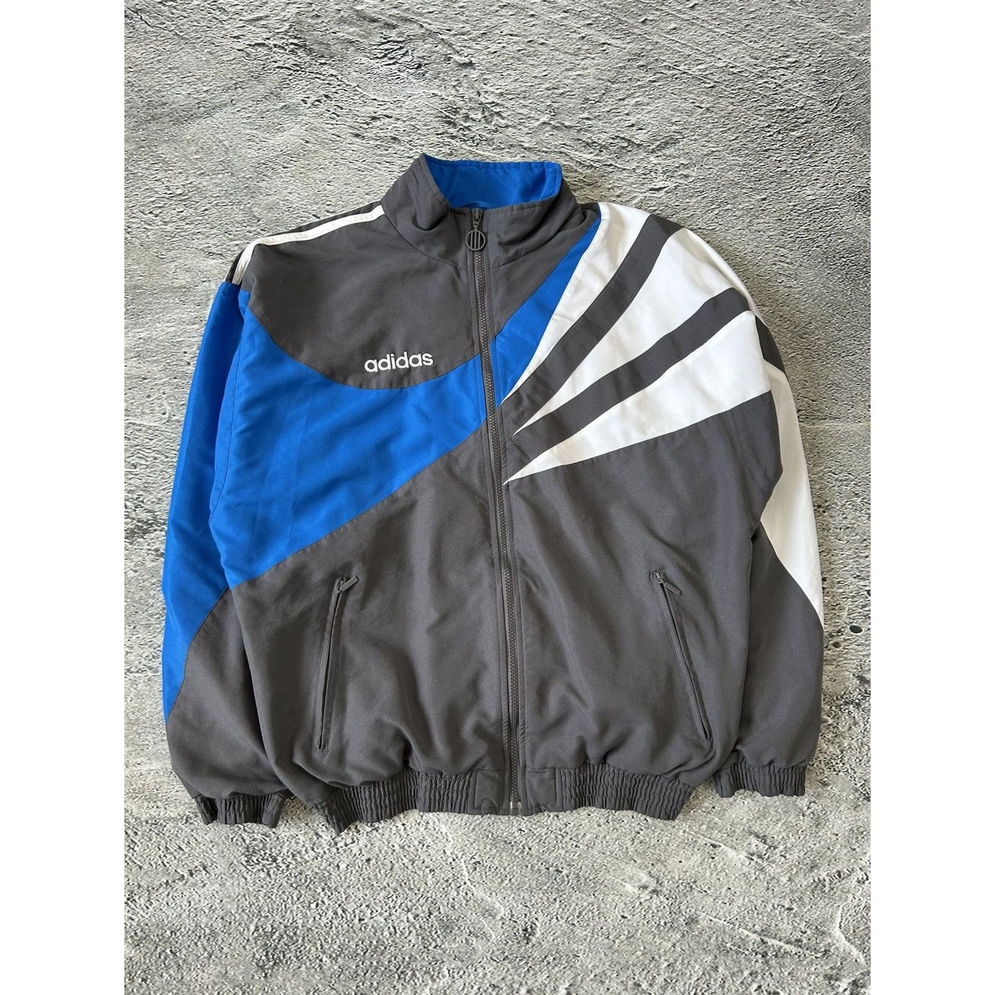 Adidas track suit vintage grey nylon track pants drill