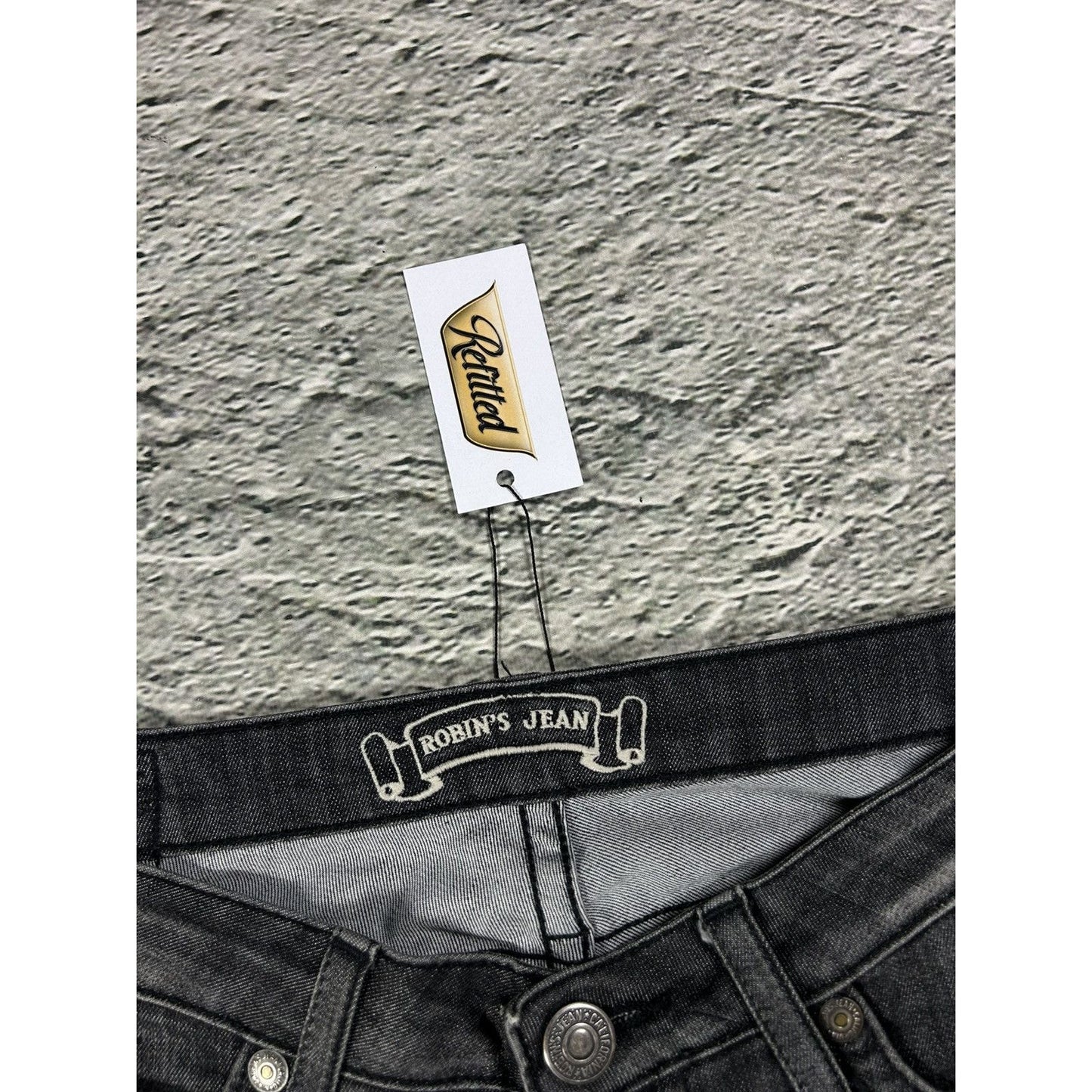 Robins jeans black rhinestones studded jeans flared Y2K