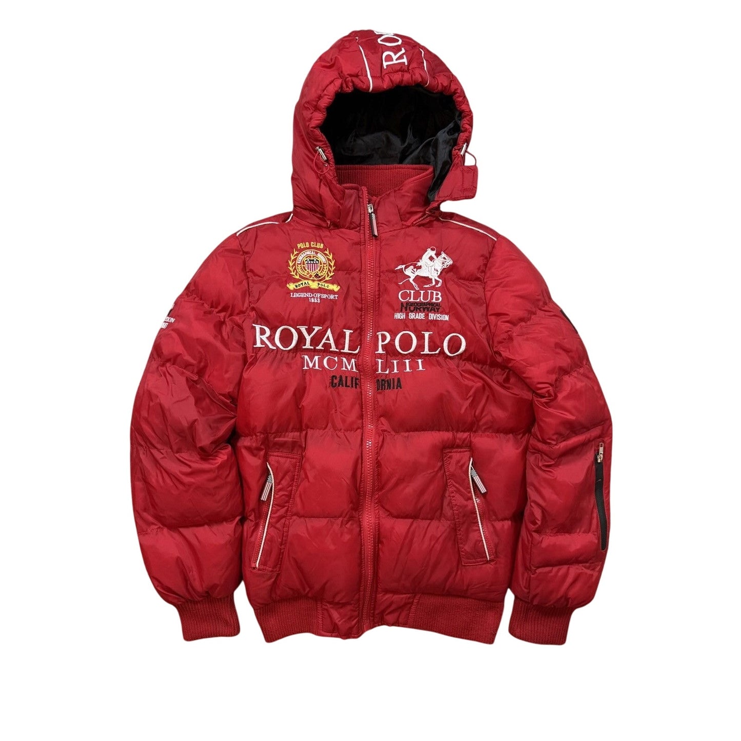 Royal Polo Geografical Norway bomber jacket puffer down red
