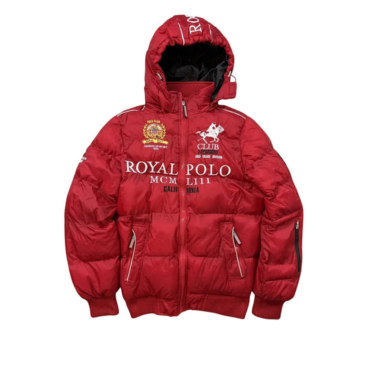 Royal Polo Geografical Norway bomber jacket puffer down red
