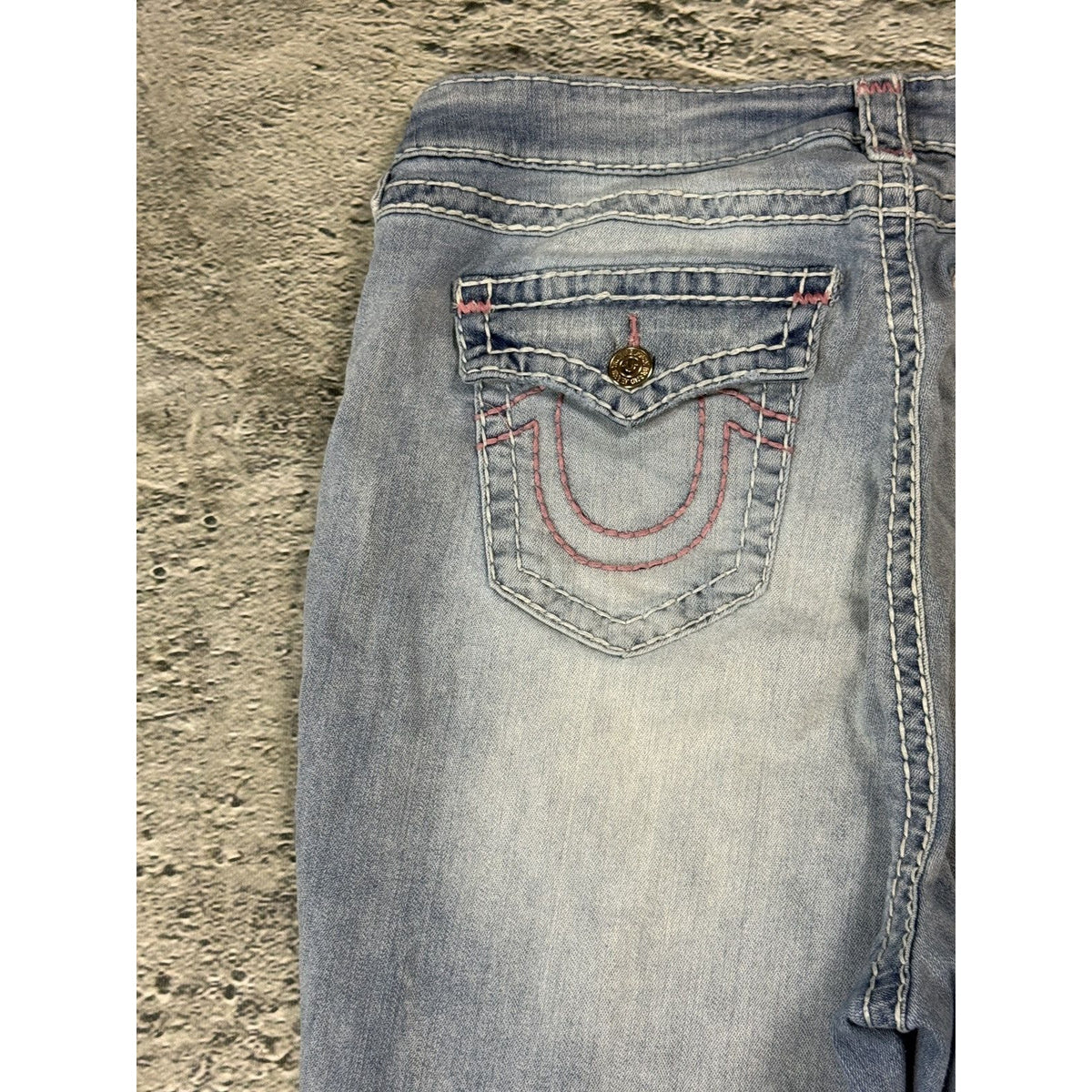 True Religion blue jeans Y2K vintage billie super baggy pink