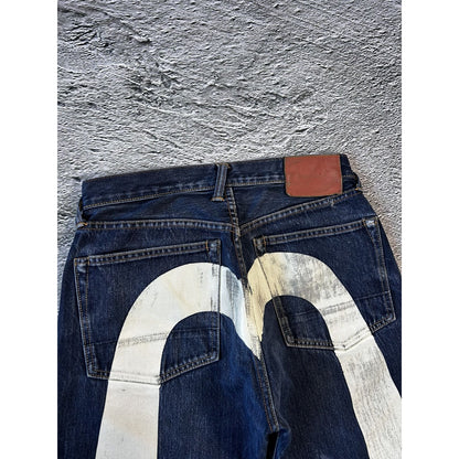 Evisu jeans daicock big logo white selvedge denim Japan