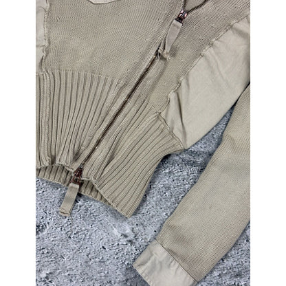 Emporio Armani sweater avant garde beige Y2K knit zip swag