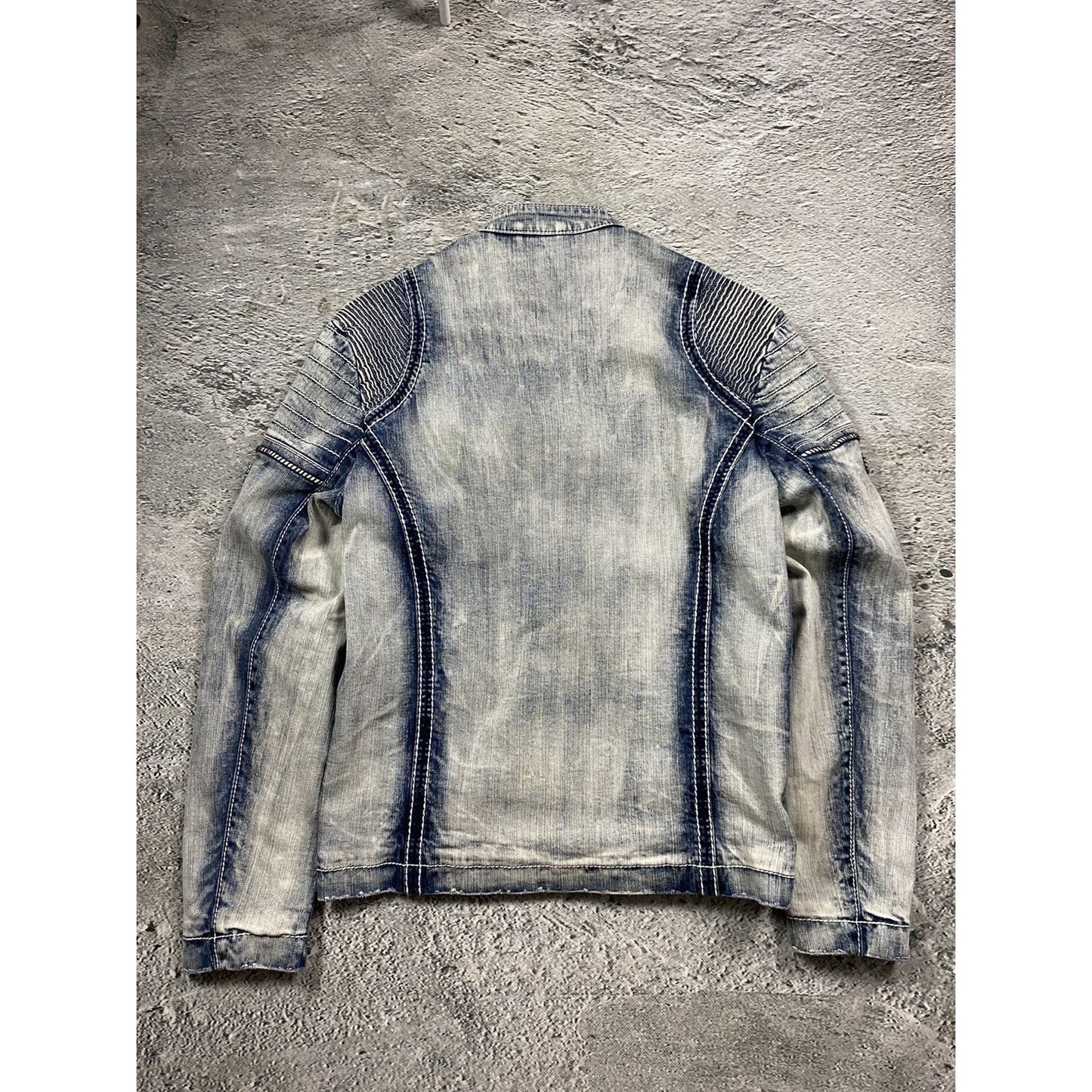 Rock Revival moto biker denim jacket washed vintage