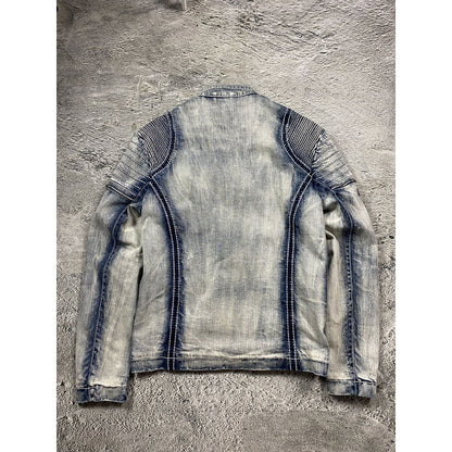 Rock Revival moto biker denim jacket washed vintage
