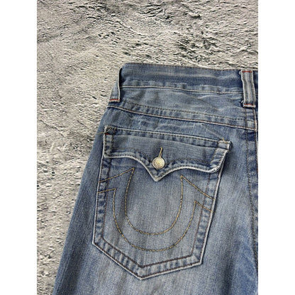 True Religion blue jeans Billy embroidery big logo Y2K denim