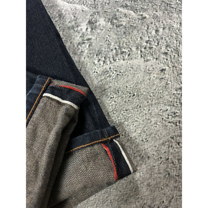 Evisu jeans white daicock big logo blue selvedge denim