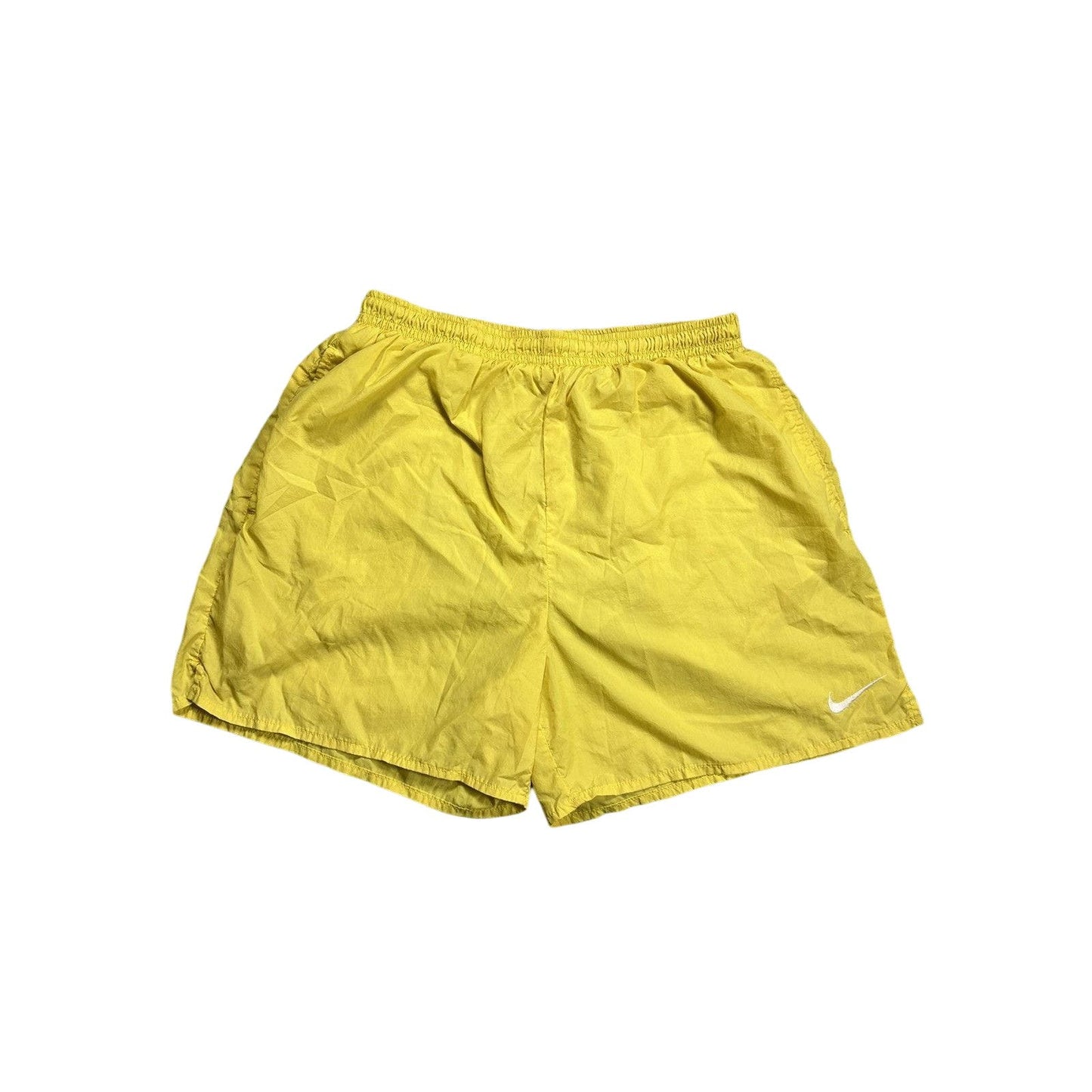 Nike vintage yellow shorts small swoosh 90s track pants