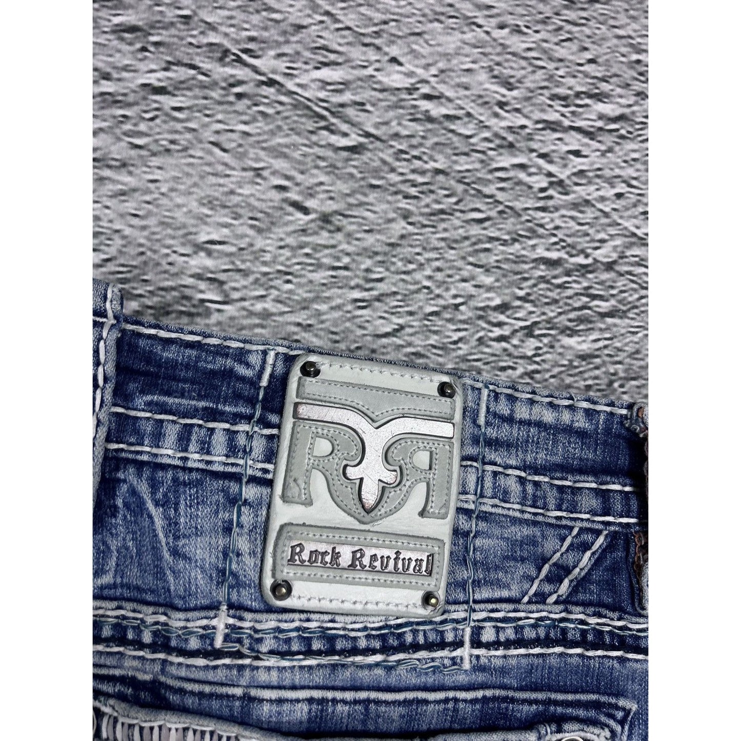 Rock Revival vintage baby blue jeans Y2K straight jamon