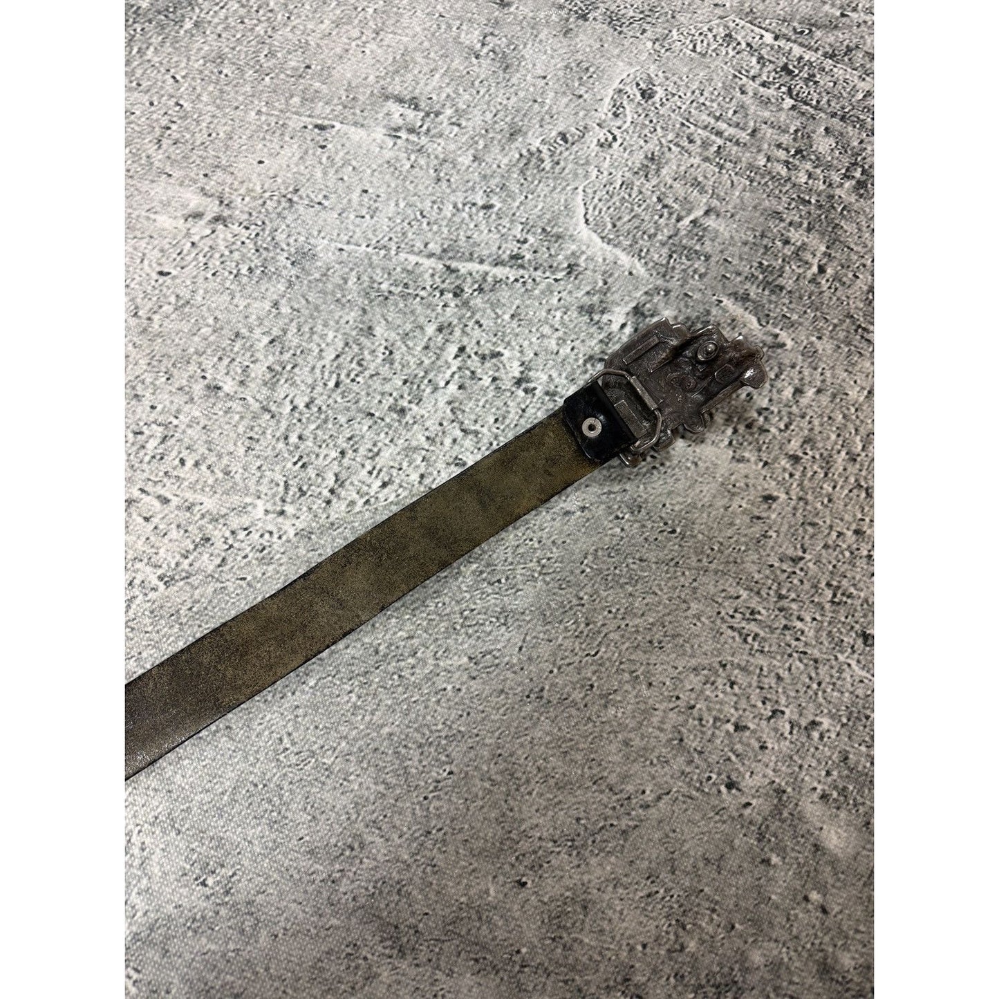 Diesel leather belt big buckle Y2K brown truck 80s vintage