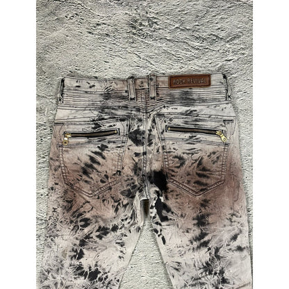 Rock Revival vintage jeans moto biker Y2K slim beige black