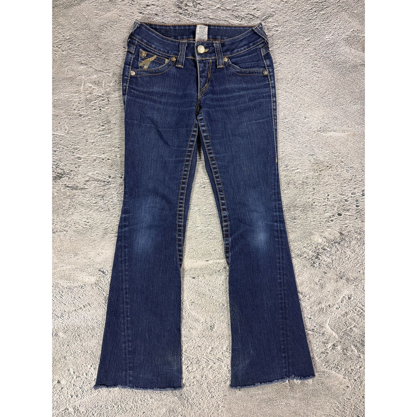 True Religion jeans flared blue Gold painted