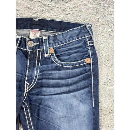 True Religion blue jeans white stitching Y2K Ricky