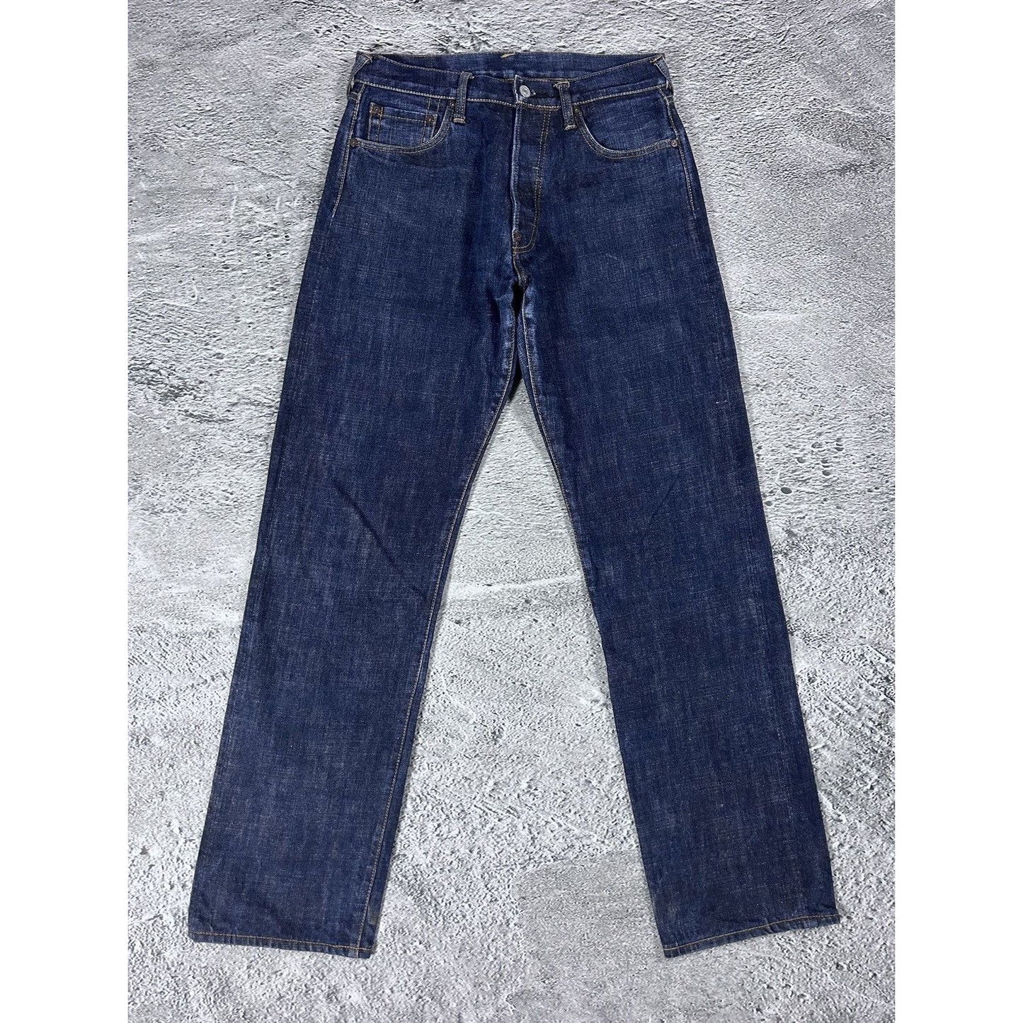 Evisu jeans daicock big logo khaki selvedge denim navy blue