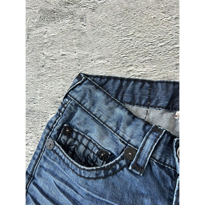 True Religion blue jeans black thick stitching Y2K Bobby