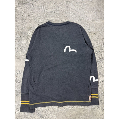 Evisu vintage multi pocket long sleeve seagull grey