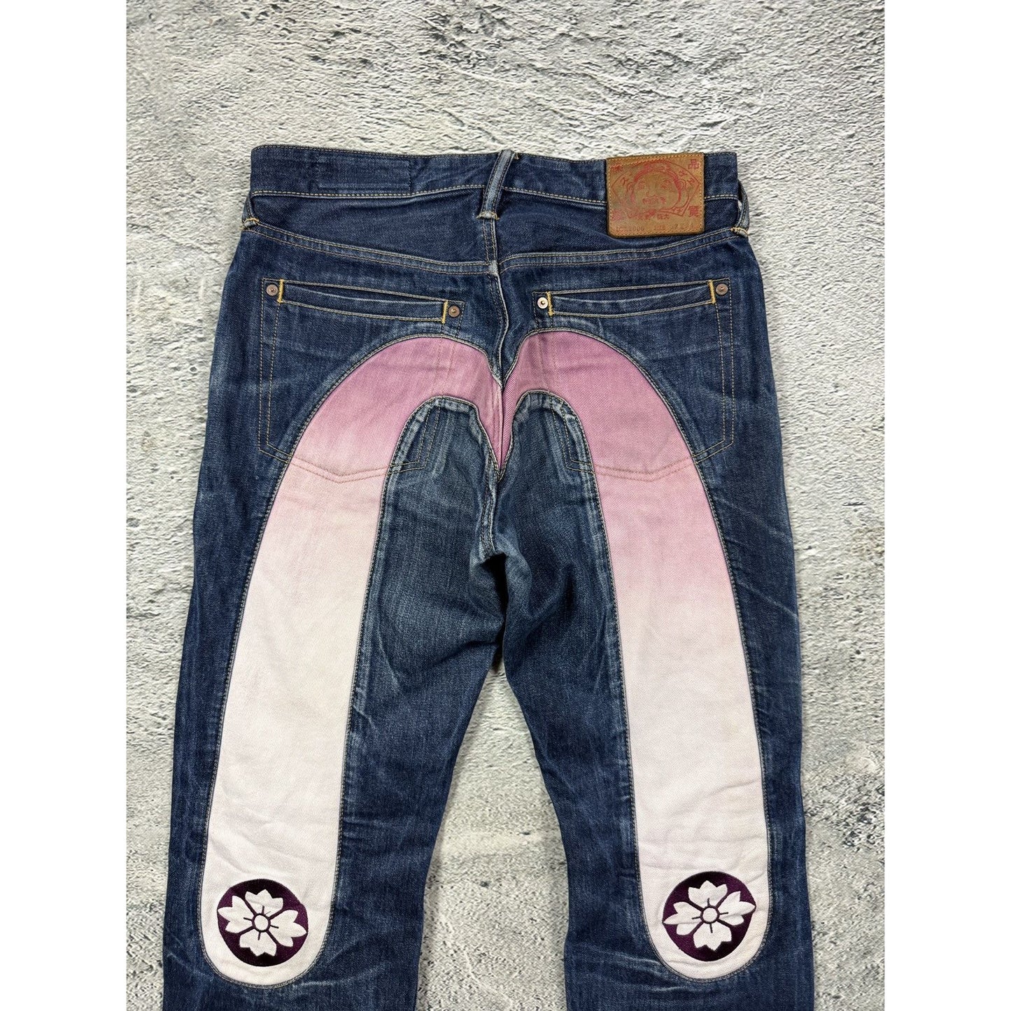 Evisu jeans daicock big logo gradient purple pink purple
