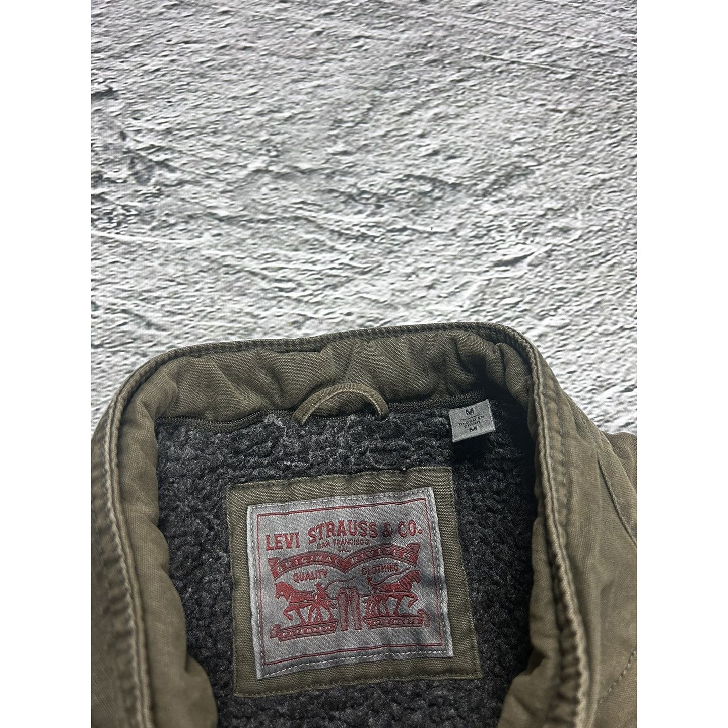 Levi’s military Sherpa jacket cargo khaki Y2K utility