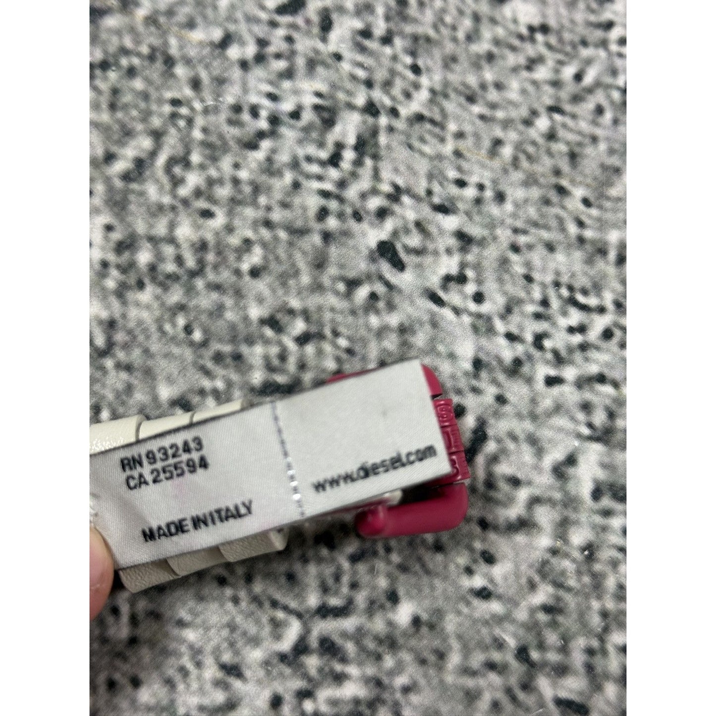 Diesel leather belt multicolour moving letters Y2K white