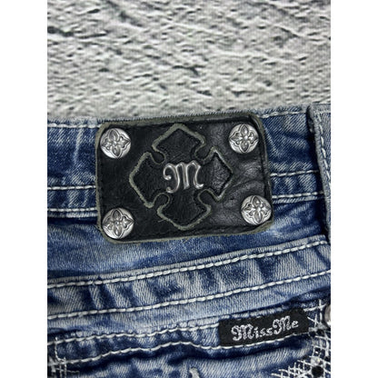 Miss Me flared bootcut white stitching denim vintage y2k