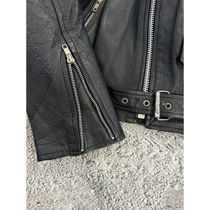 Vintage Leather Jacket Avant Garde Rare Black Studded