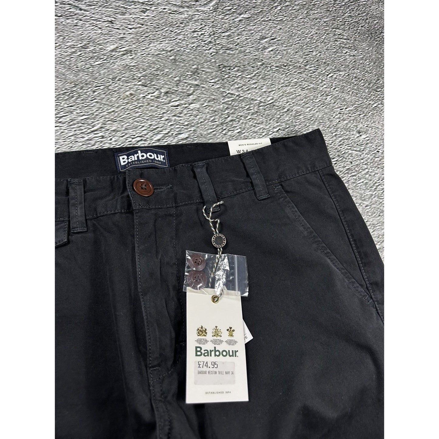 Barbour neuston twill willow black pants chino