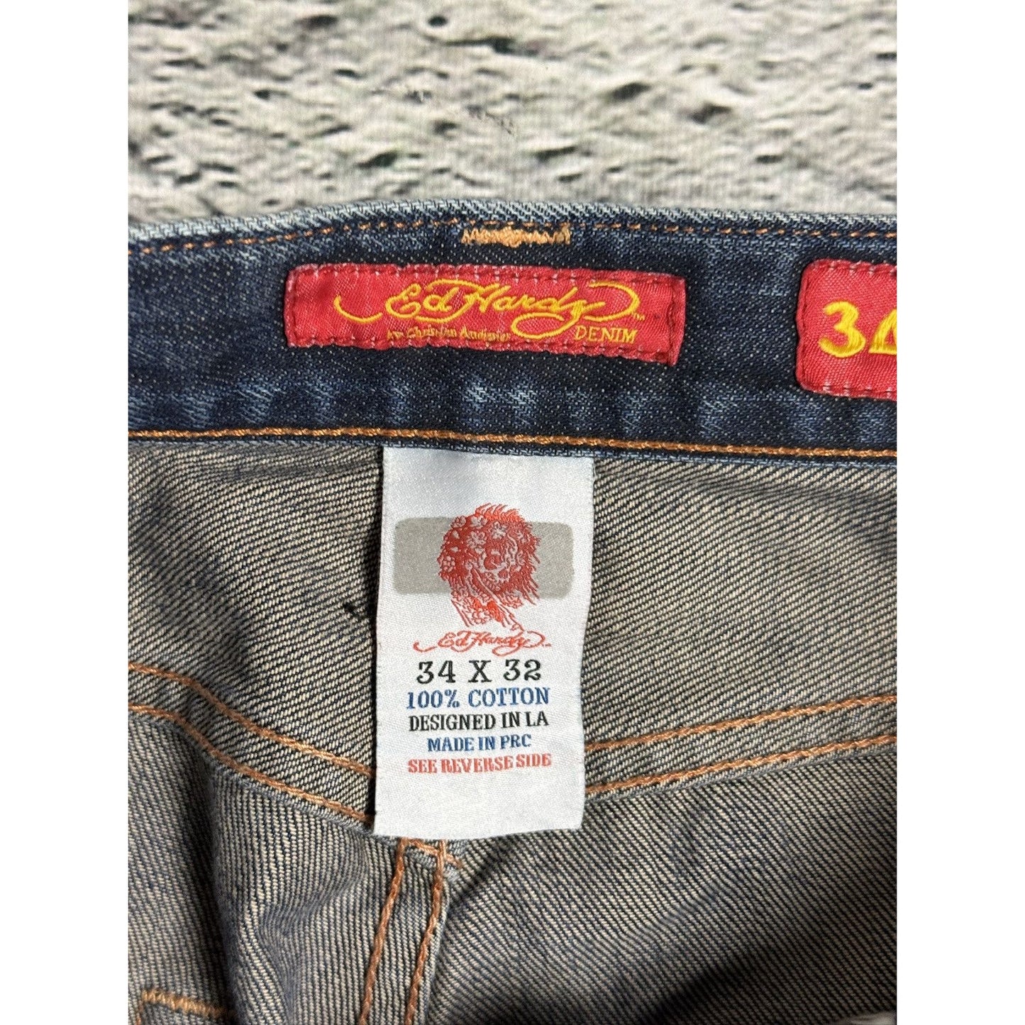 Ed Hardy Christian Audigier vintage jeans big logo dragon