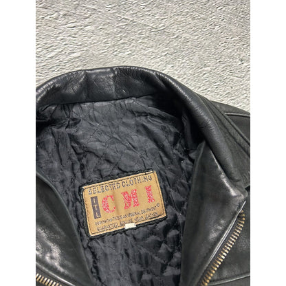 Vintage Leather Jacket Avant Garde Black