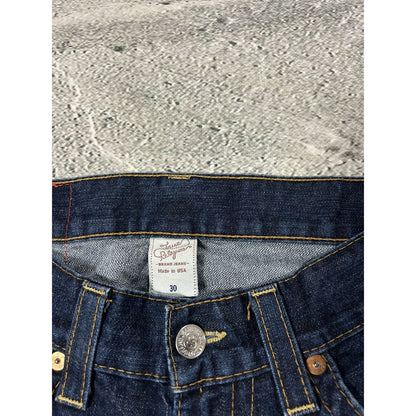 True Religion jeans bootcut navy blue painted horseshoe Y2K