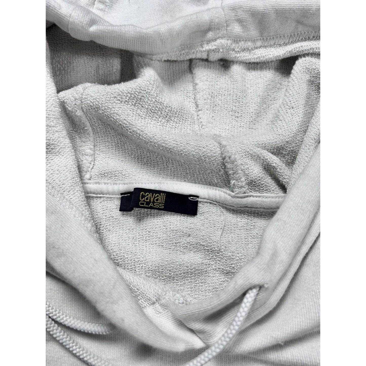 Cavalli hoodie Class big logo white gold Milano Roberto