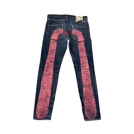 Evisu jeans daicock big logo pink selvedge denim Japan