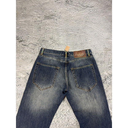 Ed Hardy Christian Audigier vintage jeans big logo pants 420