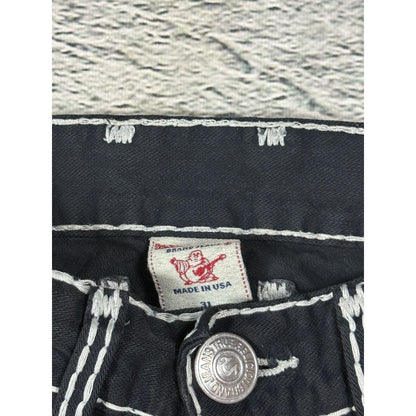 True Religion black jeans white thick stitching Y2K Logan