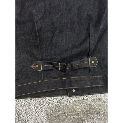 Evisu denim jacket red daicock big logo vintage black