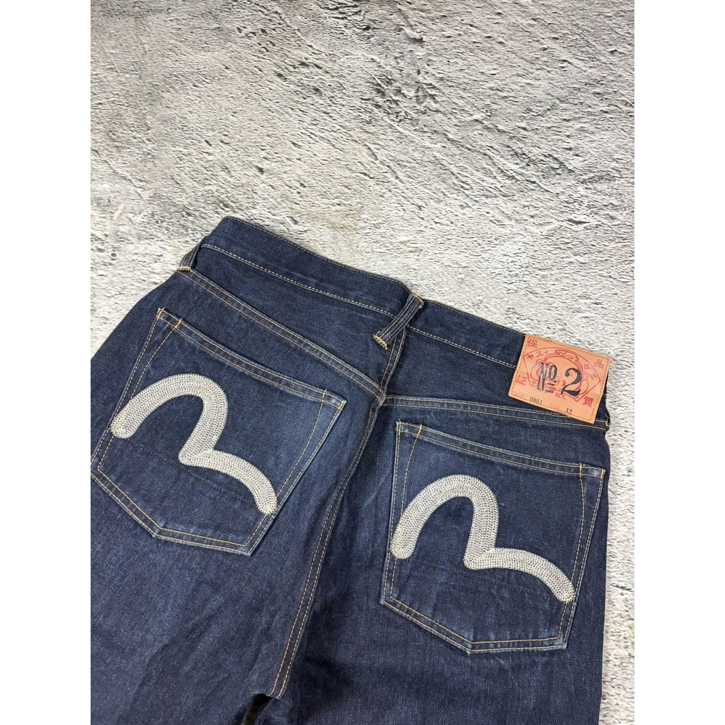 Evisu jeans vintage embroidery seagull logo selvedge