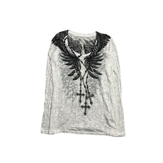 Affliction Vintage Y2K Longsleeve white big logo