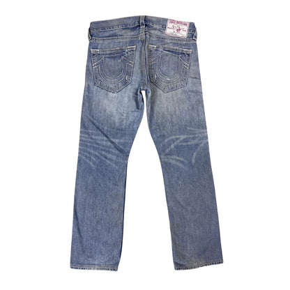 True Religion blue jeans white thick stitching Y2K Bobby