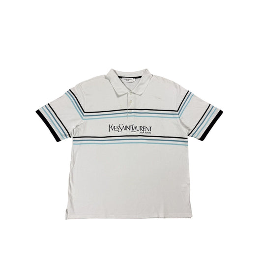 Yves Saint Laurent polo big logo T-shirt YSL white