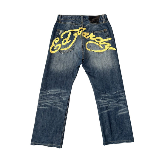 Ed Hardy Christian Audigier vintage jeans big logo pants