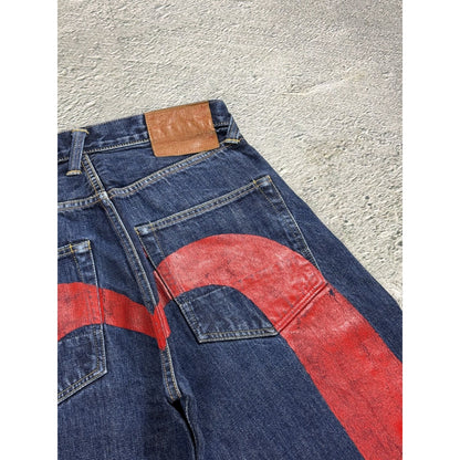 Evisu jeans daicock big logo red selvedge denim Yamane