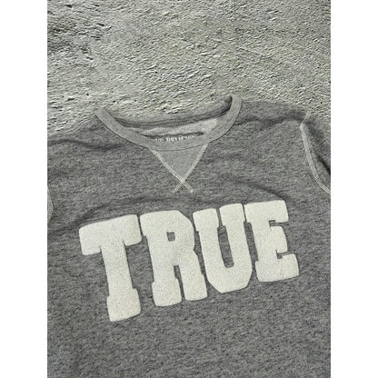 True Religion sweatshirt vintage big logo Y2K grey white