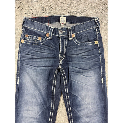 True Religion blue jeans white thick stitching Y2K Bobby