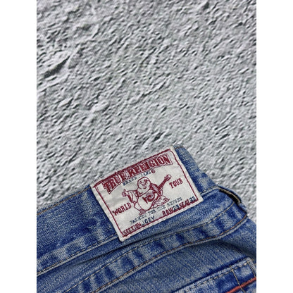 True Religion blue jeans Buddha Embroidery Joey flared