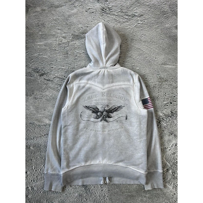 True Religion zip hoodie big logo vintage big logo Y2K