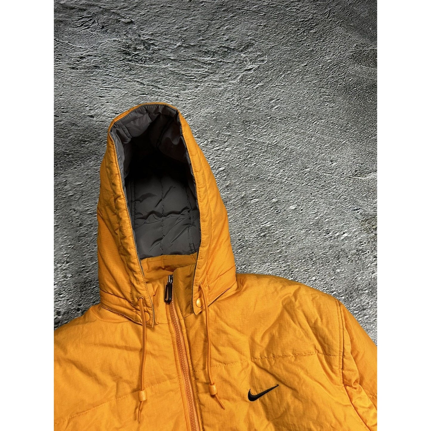 Nike vintage puffer jacket big logo orange neon 90s