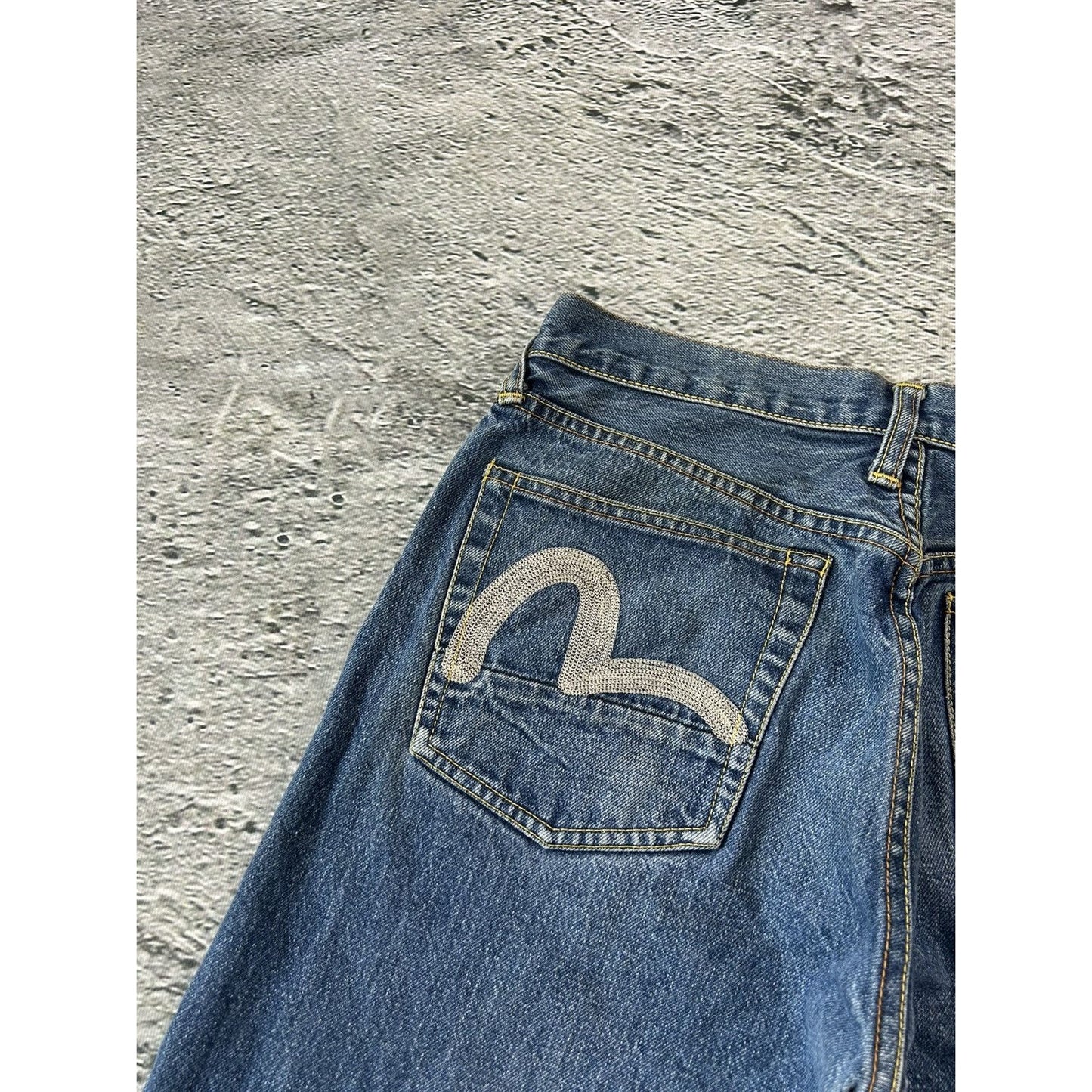 Evisu jeans vintage embroidery seagull logo selvedge
