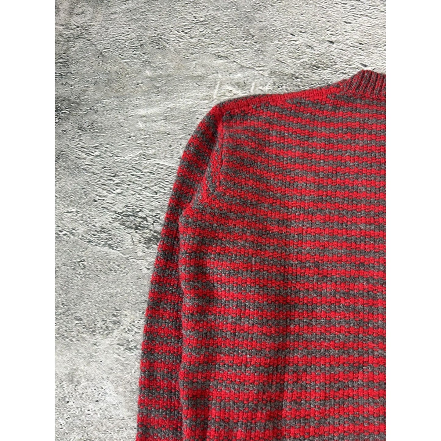 Prada sweater alpaca wool striped red grey